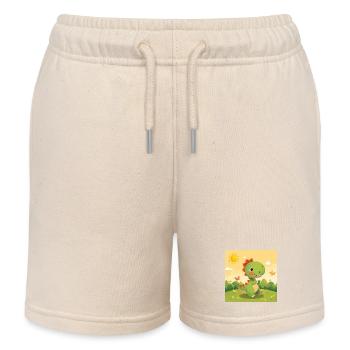 Kleiner Dino - Kinder Organic Joggingshorts Mini Bolter von Stanley/Stella - Natur - Vorne