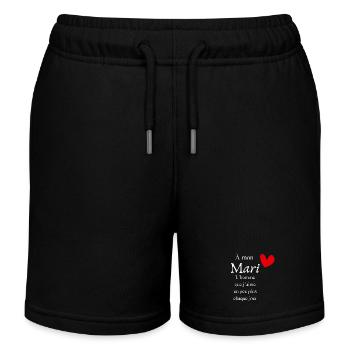 À mon mari chéri l’homme que j’aime idée cadeau - Short de jogging enfant bio Stanley/Stella - noir - Devant