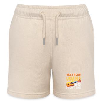 Yes I Play Ukulele No I Wont Sing Lustiger Spruch - Kinder Organic Joggingshorts Mini Bolter von Stanley/Stella - Natur - Vorne