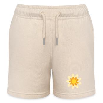 70s Flower Pattern Hippie Gift - Kids Organic Sweat Shorts by Stanley/Stella - soft Ecru - Front