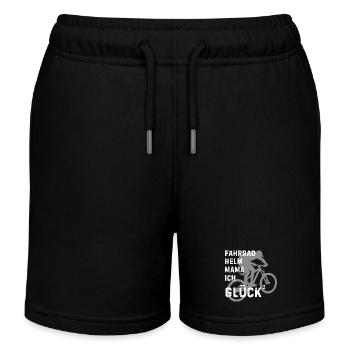 Fahrrad Sprung Silhouette Design - Kinder Organic Joggingshorts Mini Bolter von Stanley/Stella - Schwarz - Vorne