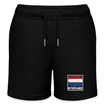 Niederländische Flagge | Vintage-Geschenk aus den Niederlanden - Kinder Organic Joggingshorts Mini Bolter von Stanley/Stella - Schwarz - Vorne