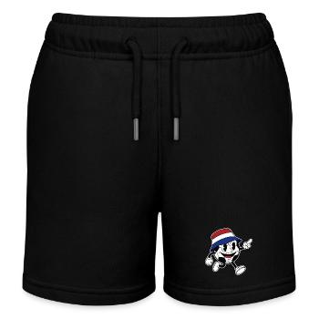 Mascotte rétro de bande dessinée pour fan de football néerlandais - Short de jogging enfant bio Stanley/Stella - noir - Devant