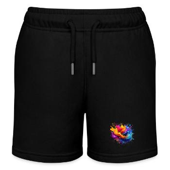 Farbexplosion Spritzer - Kinder Organic Joggingshorts Mini Bolter von Stanley/Stella - Schwarz - Vorne