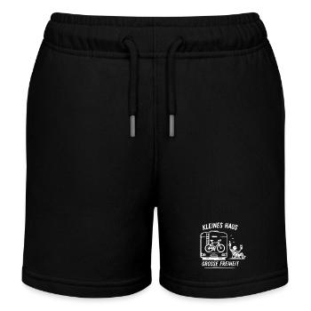 Kleines Haus Große Freiheit - Camper - Kinder Organic Joggingshorts Mini Bolter von Stanley/Stella - Schwarz - Vorne