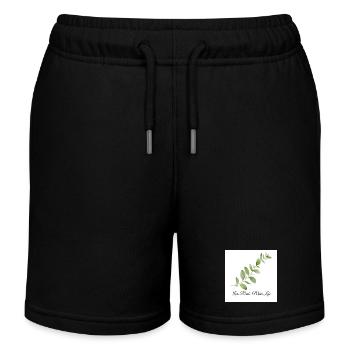 Less Rush More Life Botanical Design - Kids Organic Sweat Shorts by Stanley/Stella - black - Front