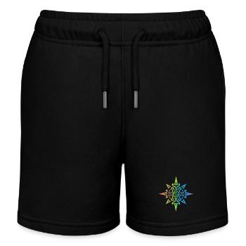 Soleil tribal multicolore - Short de jogging enfant bio Stanley/Stella - noir - Devant