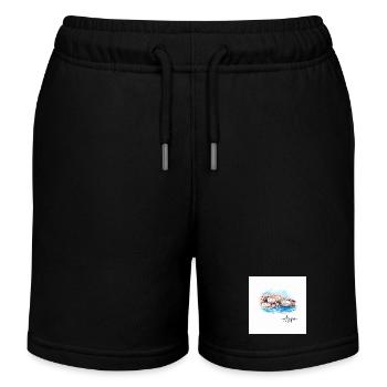 Aquarelle du port côtier d’Azzo - Short de jogging enfant bio Stanley/Stella - noir - Devant