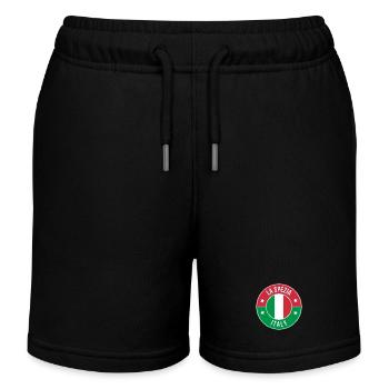La Spezia Italy Circular Flag Logo - Kids Organic Sweat Shorts by Stanley/Stella - black - Front