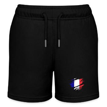 Drapeau de la France - Drapeau France  - Short de jogging enfant bio Stanley/Stella - noir - Devant