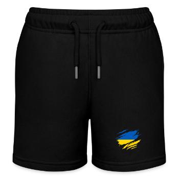 Ukrainesche ukrainische Flagge - Kinder Organic Joggingshorts Mini Bolter von Stanley/Stella - Schwarz - Vorne