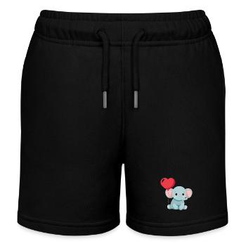 Petit éléphant mignon - Short de jogging enfant bio Stanley/Stella - noir - Devant