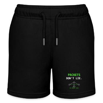 Packets Dont Lie Netzwerk IT Humor Geschenk - Kinder Organic Joggingshorts Mini Bolter von Stanley/Stella - Schwarz - Vorne