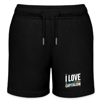 I Love Capitalism Entrepreneurs Stocks Capitalism - Kids Organic Sweat Shorts by Stanley/Stella - black - Front