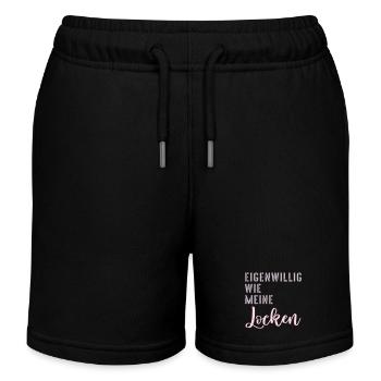 Haare Locken Eigenwillig - Kinder Organic Joggingshorts Mini Bolter von Stanley/Stella - Schwarz - Vorne