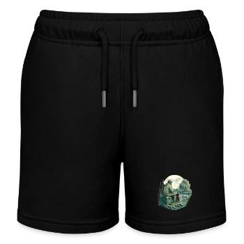 Hooked on Silence / Für Angelbegeisterte - Kinder Organic Joggingshorts Mini Bolter von Stanley/Stella - Schwarz - Vorne