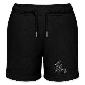 Mermaid sitting - Kids Organic Sweat Shorts by Stanley/Stella - black - Front