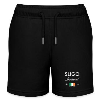 Sligo Ireland Coordinates Travel Souvenir - Kids Organic Sweat Shorts by Stanley/Stella - black - Front