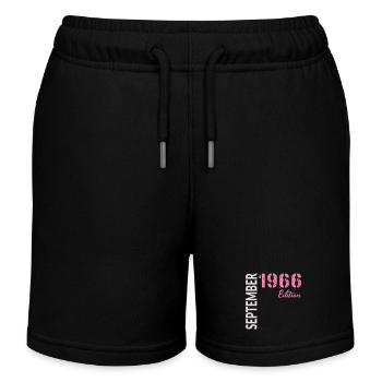 60th birthday, September 1966 - Kids Organic Sweat Shorts by Stanley/Stella - black - Front