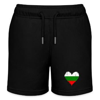Bulgarien Herzflagge Grunge - Kinder Organic Joggingshorts Mini Bolter von Stanley/Stella - Schwarz - Vorne