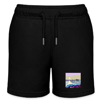 Westlich über die Wellen mit einem Pier - Kinder Organic Joggingshorts Mini Bolter von Stanley/Stella - Schwarz - Vorne
