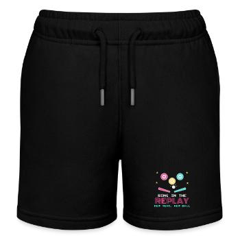Ring In the Replay Neujahr Flipperhalle - Kinder Organic Joggingshorts Mini Bolter von Stanley/Stella - Schwarz - Vorne