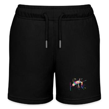 High Jumper Watercolor High Jump - Kids Organic Sweat Shorts by Stanley/Stella - black - Front
