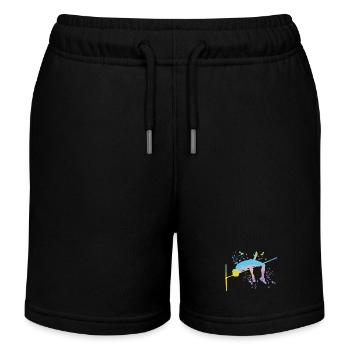 High Jumper Watercolor High Jump - Kids Organic Sweat Shorts by Stanley/Stella - black - Front