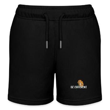 BE DIFFERENT Tournesol Amour de soi Positivité - Short de jogging enfant bio Stanley/Stella - noir - Devant