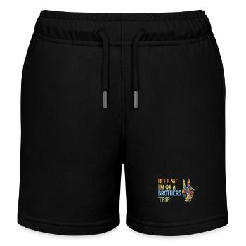 Geschwister Ich Bin Auf Einer Brüderreise - Kinder Organic Joggingshorts Mini Bolter von Stanley/Stella - Schwarz - Vorne
