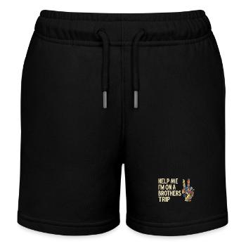 Geschwister Ich Bin Auf Einer Brüderreise - Kinder Organic Joggingshorts Mini Bolter von Stanley/Stella - Schwarz - Vorne