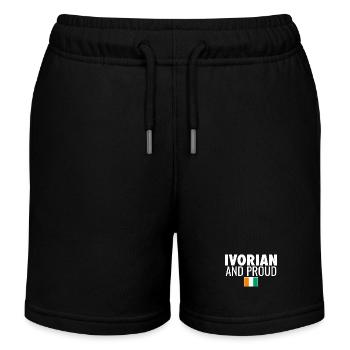 Ivorian And Proud Ivory Coast Flag - Kids Organic Sweat Shorts by Stanley/Stella - black - Front