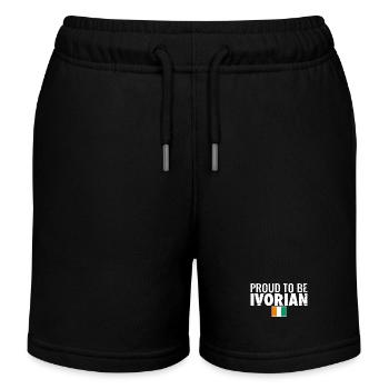 Proud To Be Ivorian Vintage Ivory Coast Flag - Kids Organic Sweat Shorts by Stanley/Stella - black - Front