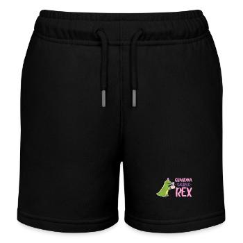 Oma Dinosaurier Familie Passender Dino Geburtstag - Kinder Organic Joggingshorts Mini Bolter von Stanley/Stella - Schwarz - Vorne