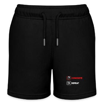 Concrete Concrete Paver Concrete Mixer - Kids Organic Sweat Shorts by Stanley/Stella - black - Front
