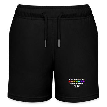 LGBTQ Liebe Herz Pride Month Gay Parade Regenbogen - Kinder Organic Joggingshorts Mini Bolter von Stanley/Stella - Schwarz - Vorne
