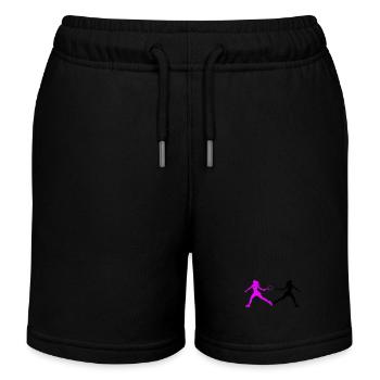 Tennis Spielerin Silhouette - Kinder Organic Joggingshorts Mini Bolter von Stanley/Stella - Schwarz - Vorne
