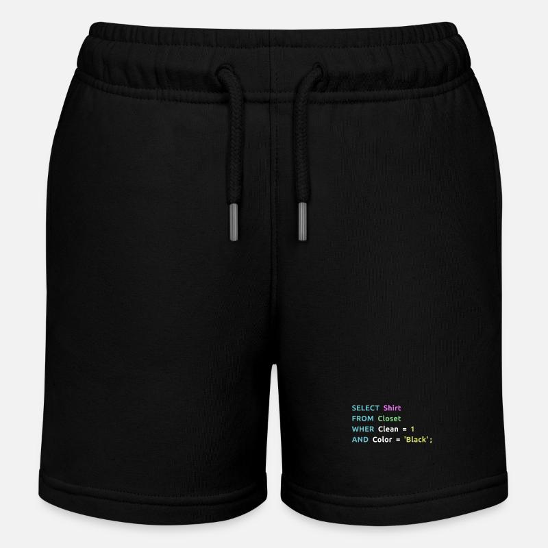 Nerd Computer Computer Work Coder Gift Idea - Kids Organic Sweat Shorts by Stanley/Stella - black
