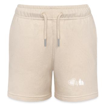 Nursing Aide Heartbeat - Kids Organic Sweat Shorts by Stanley/Stella - soft Ecru - Front