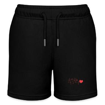 Sign language sign ASL deaf - Kids Organic Sweat Shorts by Stanley/Stella - black - Front