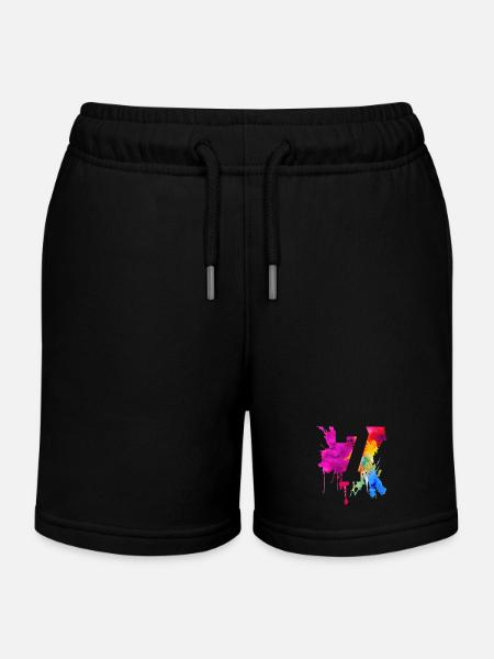 7 YEARS 7TH BIRTHDAY - Kids Organic Sweat Shorts by Stanley/Stella - black
