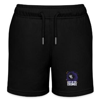 Lost in the Cosmos - Astronaut - Weltall - Kinder Organic Joggingshorts Mini Bolter von Stanley/Stella - Schwarz - Vorne