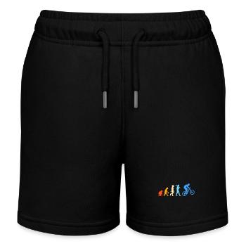 Mountain biking Mountain biking Mountain bikers - Kids Organic Sweat Shorts by Stanley/Stella - black - Front