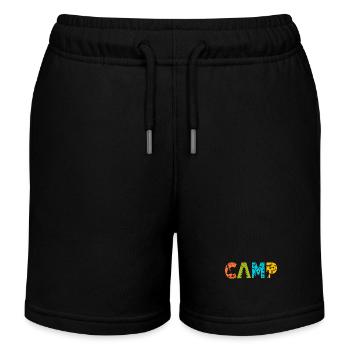 Camping Camper Campingplatz Natur Auszeit Urlaub - Kinder Organic Joggingshorts Mini Bolter von Stanley/Stella - Schwarz - Vorne