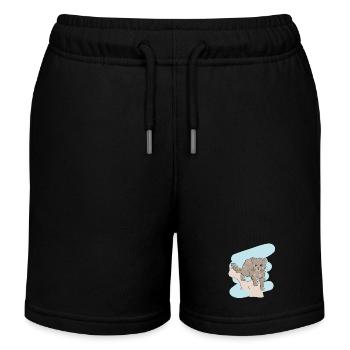 Design illustré avec wildcat - Short de jogging enfant bio Stanley/Stella - noir - Devant