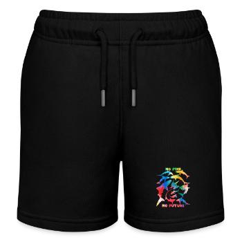 No fins no future Regenbogenfarben - Kinder Organic Joggingshorts Mini Bolter von Stanley/Stella - Schwarz - Vorne