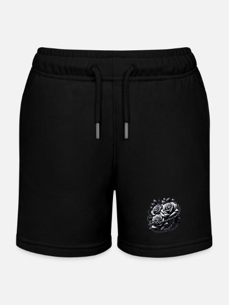 Illustrations de Roses gothiques - Short de jogging enfant bio Stanley/Stella - noir