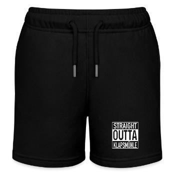 Straight OUTTA Klapsmühle - Kinder Organic Joggingshorts Mini Bolter von Stanley/Stella - Schwarz - Vorne