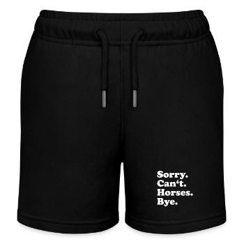 Sorry Can't Horses Bye - Kinder Organic Joggingshorts Mini Bolter von Stanley/Stella - Schwarz - Vorne