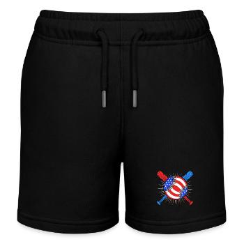 Fourth of July National Colors National Day United States - Kids Organic Sweat Shorts by Stanley/Stella - black - Front